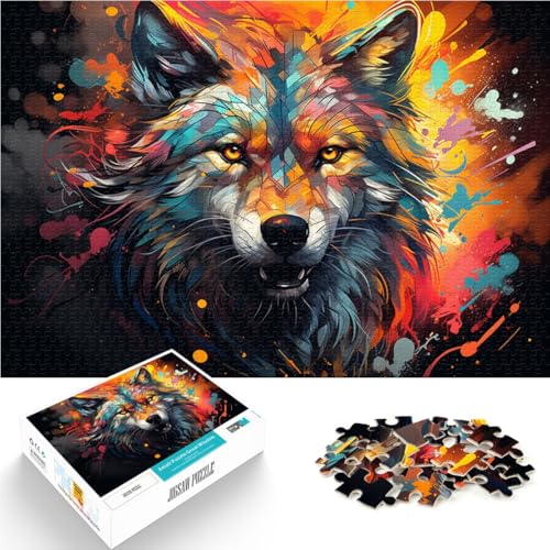 1000-teiliges Puzzle für Erwachsene Wolf anspruchsvolles Spielpuzzle jedes Teil ist einzigartig – anspruchsvolles Familienspiel für Teenager ab 14 Jahren 26x38cm von BBVNFLIR