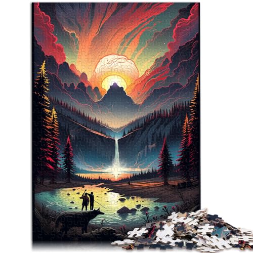 1000-teiliges Puzzle für Erwachsene Yellowstone-Nationalpark USA Quizspiel Herausforderung der Gehirnintelligenz süchtig machendes Spielzeug 26x38cm von BBVNFLIR