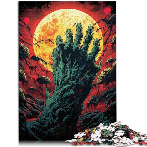 1000-teiliges Puzzle für Erwachsene Zombiehände Mondlicht anspruchsvolles Spiel Puzzles Familienspiel Stressabbau schwierige Herausforderung 26x38cm von BBVNFLIR