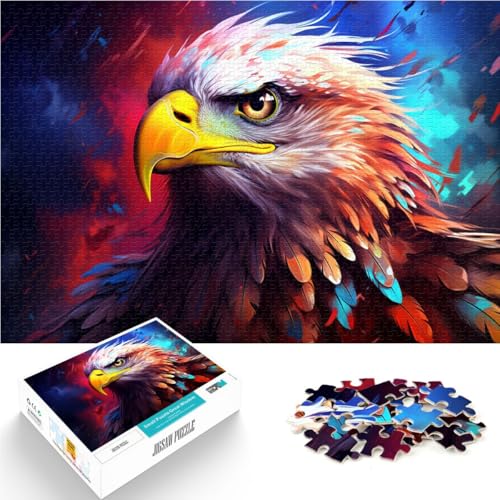 1000-teiliges Puzzle für Erwachsene bunter Adler Lernpuzzle Familienspiel Geburtstagsgeschenk für Teenager ab 14 Jahren 50x75cm von BBVNFLIR