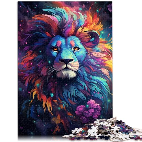 1000-teiliges Puzzle für Erwachsene bunter Löwe anspruchsvolles Spiel Lernspiel für Geburtstag Weihnachten für Teenager ab 14 Jahren 26x38cm von BBVNFLIR