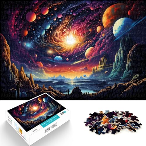 1000-teiliges Puzzle für Erwachsene buntes Planeten-Spielzeug Herausforderung für die Gehirnintelligenz süchtig machendes Spielzeug 26x38cm von BBVNFLIR