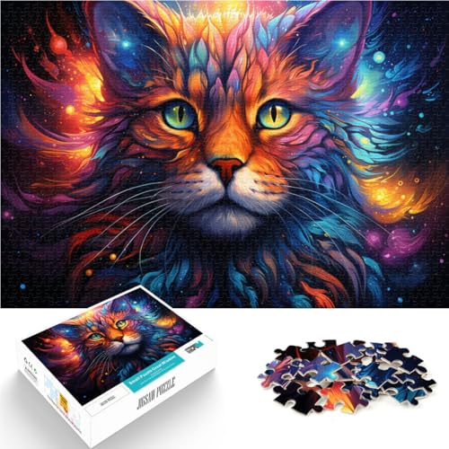 1000-teiliges Puzzle für Erwachsene buntes Planetenkatzen-Puzzle Lernspiele Lernspiel für Geburtstag Weihnachten für Teenager ab 14 Jahren 26x38cm von BBVNFLIR