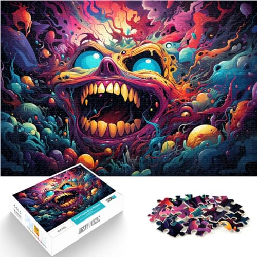 1000-teiliges Puzzle für Erwachsene buntes Synthwave-Monster pädagogisches Puzzle Heimkunstdekor für Teenager ab 14 Jahren 26x38cm von BBVNFLIR