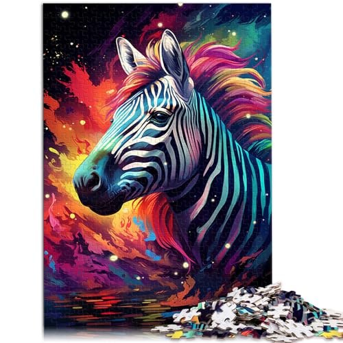 1000-teiliges Puzzle für Erwachsene buntes Zebra Lernspiel Herausforderung Spielzeug Wanddekoration einzigartige Geburtstags 50x75cm von BBVNFLIR
