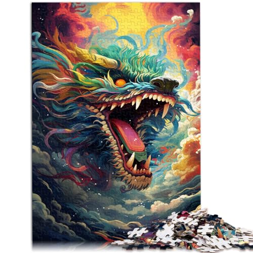 1000-teiliges Puzzle für Erwachsene chinesischer Drache Lernspielzeug herausfordernd zu vervollständigen Aber lustig und humorvoll 26x38cm von BBVNFLIR