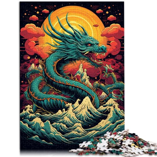 1000-teiliges Puzzle für Erwachsene chinesischer Drache über Regenbogen Quizspiel Stressabbau schwierige Herausforderung für Kinder ab 14 Jahren 50x75cm von BBVNFLIR