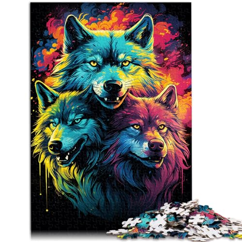 1000-teiliges Puzzle für Erwachsene die Seelenwolffamilie schwieriges Puzzle Lernspiel für Geburtstag Weihnachten 26x38cm von BBVNFLIR