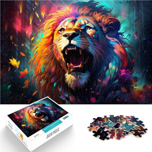 1000-teiliges Puzzle für Erwachsene farbenfrohe Fantasie-Löwenkunst präzise geschnittenes Puzzle Geburtstagsgeschenk für Teenager ab 14 Jahren 50x75cm von BBVNFLIR