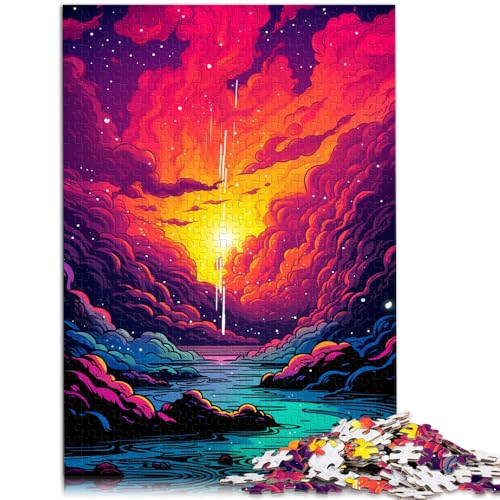 1000-teiliges Puzzle für Erwachsene farbenfrohe Fantasielandschaft Spielzeug Denkspiel Kunstwerk Geschenk für Teenager ab 14 Jahren 50x75cm von BBVNFLIR