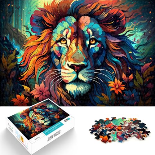 1000-teiliges Puzzle für Erwachsene farbenfroher Dschungellöwe Familienunterhaltungsspielzeug EIN Kunstwerk für Teenager ab 14 Jahren 26x38cm von BBVNFLIR