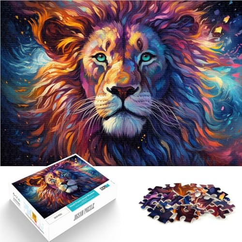 1000-teiliges Puzzle für Erwachsene farbenfroher Fantasielöwe Familienunterhaltungsspielzeug Geburtstagsgeschenk für Teenager ab 14 Jahren 50x75cm von BBVNFLIR