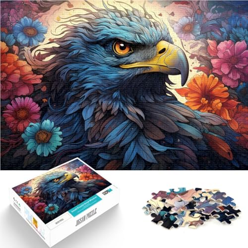 1000-teiliges Puzzle für Erwachsene farbenfroher Fantasy-Adler Quizspiel Stressabbau Urlaub zu Hause Zeitvertreib für Teenager ab 14 Jahren 50x75cm von BBVNFLIR