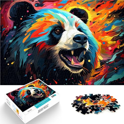 1000-teiliges Puzzle für Erwachsene farbenfroher Tierpanda Lernspiele Heimdekoration Puzzle EIN Kunstwerk 26x38cm von BBVNFLIR