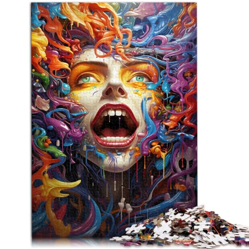 1000-teiliges Puzzle für Erwachsene farbenfrohes Fantasiemädchen Lernspiele für Zuhause DIY-Spielzeug EIN Kunstwerk für Teenager ab 14 Jahren 26x38cm von BBVNFLIR
