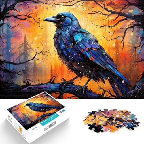 1000-teiliges Puzzle für Erwachsene farbenfrohes Krähengemälde Kunstspielzeug Denkspiel zur Verbesserung des Gedächtnisses für Teenager ab 14 Jahren 50x75cm von BBVNFLIR