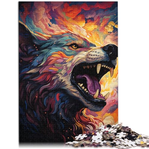 1000-teiliges Puzzle für Erwachsene farbenfrohes Kunst-Wolf-Puzzle praktisches Spiel Lernspiel für Geburtstag Weihnachten 26x38cm von BBVNFLIR