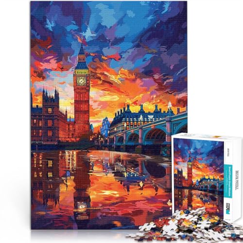 1000-teiliges Puzzle für Erwachsene farbenfrohes London Big Ben Handgeschwindigkeitswettbewerb Lernspiel für Geburtstag Weihnachten 50x75cm von BBVNFLIR