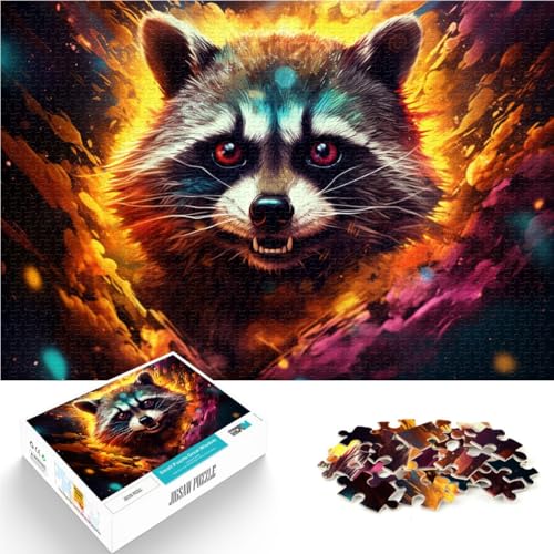 1000-teiliges Puzzle für Erwachsene farbenfrohes Waschbär-Lernpuzzle ganze Familie 26x38cm 1000-teiliges Puzzle für Erwachsene farbenfrohes Waschbär-Lernpuzzle ganze Familie 26x38cm von BBVNFLIR