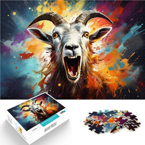 1000-teiliges Puzzle für Erwachsene farbiges Ziegen-Lernspielzeug Herausforderung der Gehirnintelligenz süchtig machendes Spielzeug 26x38cm von BBVNFLIR