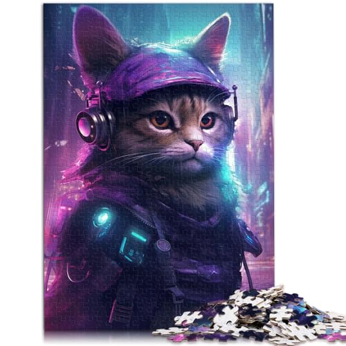 1000-teiliges Puzzle für Erwachsene futuristisches Katzen-Denkspiel Helfen Sie dem Gehirn süchtig machende Spielzeuge zu trainieren um Geduld zu entwickeln 50x75cm von BBVNFLIR