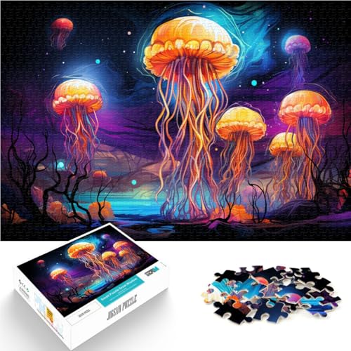 1000-teiliges Puzzle für Erwachsene geheimnisvolle Quallen anspruchsvolles Spiel ganze Familie ab 14 Jahren 26x38cm von BBVNFLIR