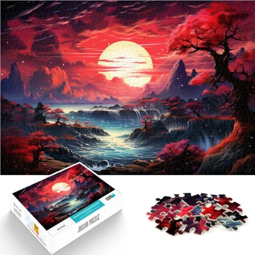1000-teiliges Puzzle für Erwachsene japanische Sonnenuntergangslandschaft Lernspielzeug Heimkunstdekor geeignet für Jugendliche ab 14 Jahren 26x38cm von BBVNFLIR