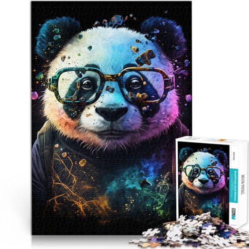 1000-teiliges Puzzle für Erwachsene kosmischer Panda mit Brille Denkspiel mit passendem Poster und Quizblatt für Teenager ab 14 Jahren 26x38cm 1000-teiliges Puzzle für Erwachsene kosmischer Panda mit Brille Denkspiel mit passendem Poster und Quizblatt für Teenager ab 14 Jahren 26x38cm von BBVNFLIR