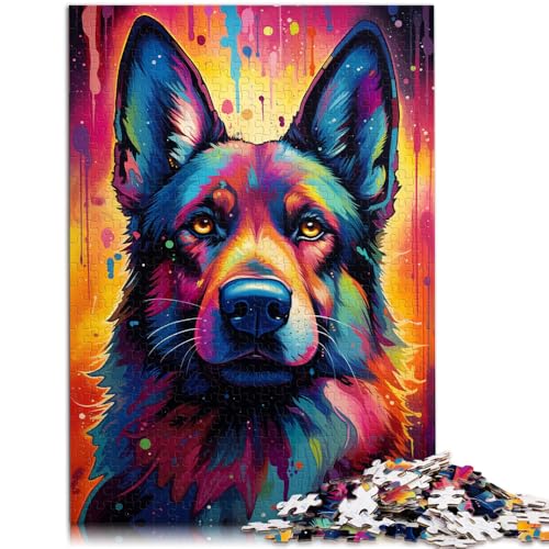 1000-teiliges Puzzle für Erwachsene mit deutschem Schäferhund Spielzeug Lernspiele Stressabbau Verbesserung des Gedächtnisses für Teenager ab 14 Jahren 26x38cm von BBVNFLIR