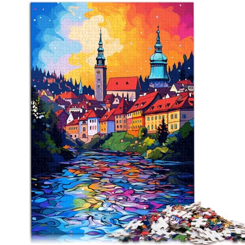 1000-teiliges Puzzle für Erwachsene mit einem Cesky Krumlov-Quizspiel mit passendem Poster und Quizblatt für Teenager ab 14 Jahren 26x38cm 1000-teiliges Puzzle für Erwachsene mit einem Cesky Krumlov-Quizspiel mit passendem Poster und Quizblatt für Teenager ab 14 Jahren 26x38cm von BBVNFLIR