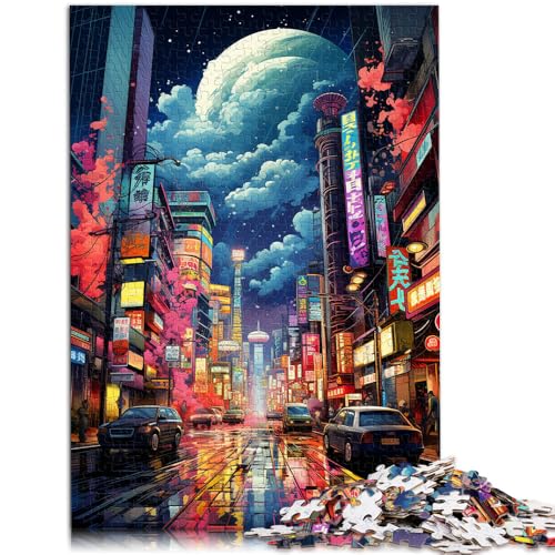 1000-teiliges Puzzle für Erwachsene mit einem Neon-Puzzle aus Tokio – anspruchsvolles Spiel Tolles Geschenk für Spiele Geeignet für Teenager ab 14 Jahren 26x38cm von BBVNFLIR