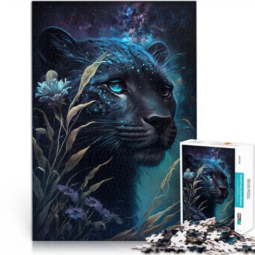 1000-teiliges Puzzle für Erwachsene schwarzer Leopard und Blume Quizspiel Lernspiel für Geburtstag Weihnachten für Kinder ab 14 Jahren 26x38cm 1000-teiliges Puzzle für Erwachsene schwarzer Leopard und Blume Quizspiel Lernspiel für Geburtstag Weihnachten für Kinder ab 14 Jahren 26x38cm von BBVNFLIR