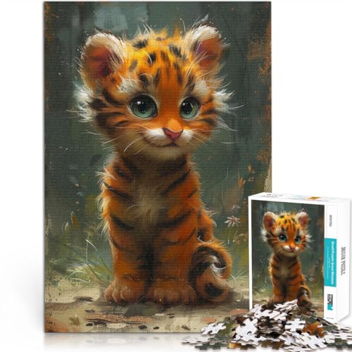 1000-teiliges Puzzle für Erwachsene süßes Tiger-Puzzle – anspruchsvolles Spiel ganze Familie 26x38cm von BBVNFLIR