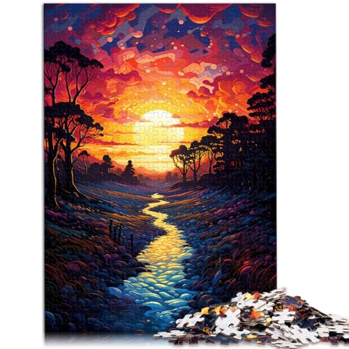 1000-teiliges Puzzle für Erwachsene verträumter Sonnenuntergang anspruchsvolles Spiel Geschenke ganze Familie 26x38cm von BBVNFLIR