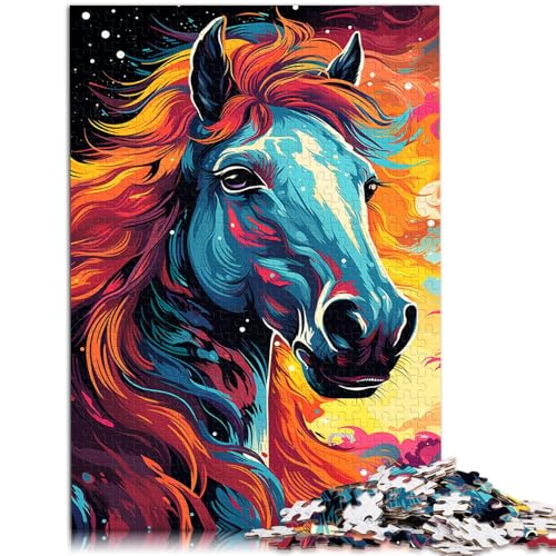 Das 1000-teilige Puzzle für Erwachsene „Weltraum-Farbpferd“ ist EIN Denkspiel und eignet ganze Familie und für Teenager ab 14 Jahren 50x75cm von BBVNFLIR