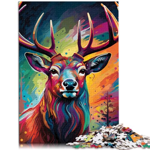 Das 1000-teilige Puzzle für Erwachsene mit psychedelischem Rentiermuster eignet ganze Familie ab 14 Jahren 50x75cm von BBVNFLIR