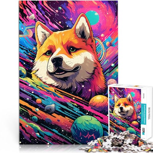 Puzzle für Erwachsene 1000 Teile Shiba Inu-Astronaut Spielzeug Denkspiel ganze Familie für 14-Jährige 50x75cm von BBVNFLIR
