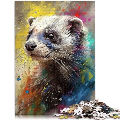 Puzzle 1000 Teile für Erwachsene „Frettchen malen“ lustige Spiele ganze Familie für Teenager ab 14 Jahren 26x38cm von BBVNFLIR