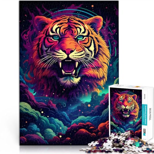 Puzzle 1000 Teile für Erwachsene Art Tiger für Puzzle Helfen Sie dem Gehirn süchtig machende Spielzeuge zu trainieren um Geduld zu fördern 50x75cm von BBVNFLIR