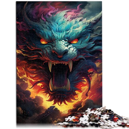 Puzzle 1000 Teile für Erwachsene Asiatisches Drachen-Denkspiel Lernspiel für Geburtstag Weihnachten für Teenager ab 14 Jahren 26x38cm von BBVNFLIR