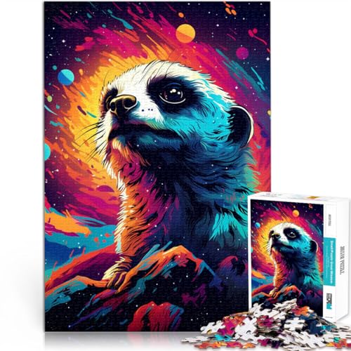 Puzzle 1000 Teile für Erwachsene Astronaut Erdmännchen Denkspiel Stressabbau Staycation Zeitvertreib für Teenager ab 14 Jahren 26x38cm von BBVNFLIR