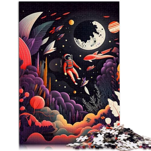 Puzzle 1000 Teile für Erwachsene Astronaut kleines Mädchen Lernpuzzle Wichtelgeschenke Geeignet für Teenager ab 14 Jahren 50x75cm von BBVNFLIR