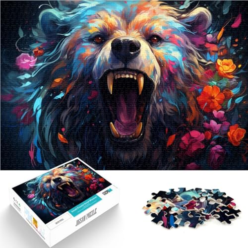 Puzzle 1000 Teile für Erwachsene Bär Lernspielzeug ganze Familie für Teenager ab 14 Jahren 26x38cm von BBVNFLIR
