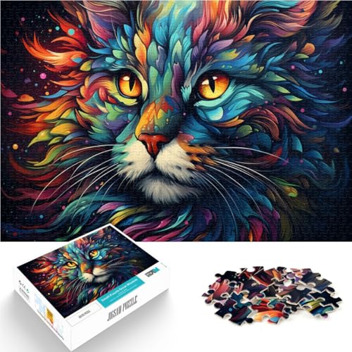 Puzzle 1000 Teile für Erwachsene Bizarre Bunte Katze Lustige Spiele Wanddekoration Einzigartige Geburtstags 26x38cm Puzzle 1000 Teile für Erwachsene Bizarre Bunte Katze Lustige Spiele Wanddekoration Einzigartige Geburtstags 26x38cm von BBVNFLIR