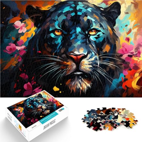 Puzzle 1000 Teile für Erwachsene Black Panther Animal Puzzle Lernspiele ganze Familie 26x38cm von BBVNFLIR