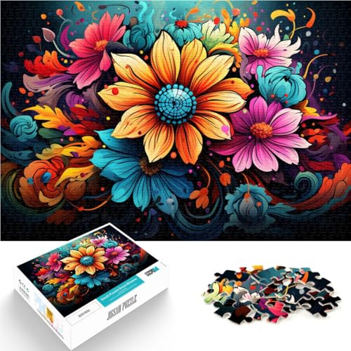 Puzzle 1000 Teile für Erwachsene Blumen-Puzzle praktisches Spiel ganze Familie für Teenager ab 14 Jahren 50x75cm von BBVNFLIR