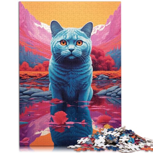 Puzzle 1000 Teile für Erwachsene Britisch Kurzhaarkatze Puzzle Lernspiele ganze Familie 26x38cm von BBVNFLIR