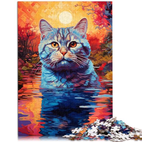 Puzzle 1000 Teile für Erwachsene Britische Kurzhaarkatze Denksportaufgabe Spiel Herausforderung der Gehirnintelligenz Suchtspielzeug 26x38cm von BBVNFLIR