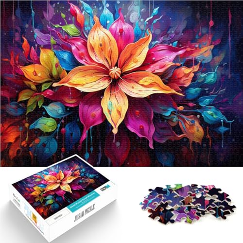 Puzzle 1000 Teile für Erwachsene Bunte Blumen Denkspiel Lernspiel für Geburtstag Weihnachten für Teenager ab 14 Jahren 26x38cm von BBVNFLIR