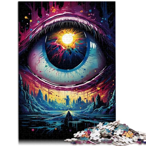 Puzzle 1000 Teile für Erwachsene Bunte Fantasieaugen Lernspiel für Geburtstag Weihnachten 26x38cm von BBVNFLIR